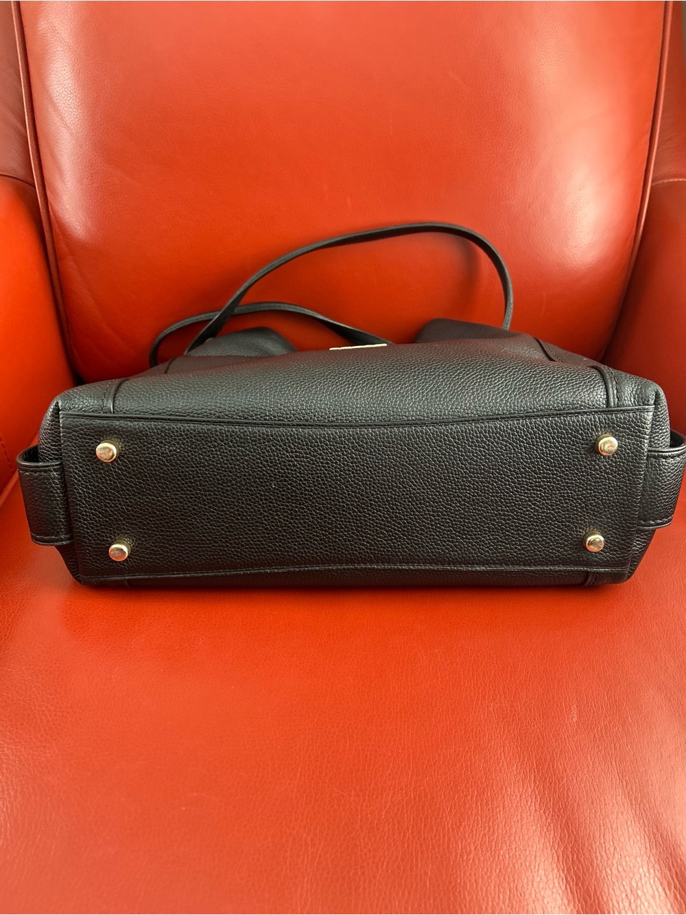 Coach Edie 57125 black pebble leather shoulder bag with gold hardware. Like new! - Picture 6 of 15